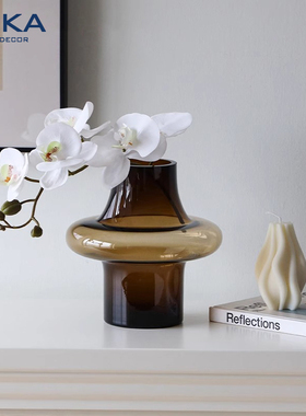 【Taka】花瓶高级感客厅桌面插花摆件中古装饰玻璃花器样板间摆设