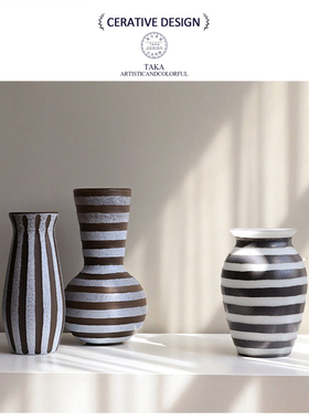 轻奢高级感玻璃花瓶复古摆件客厅插花大号水培器皿中古玄关装饰品