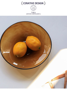 现代简约橙色水果盘高级感轻奢风糖果盘高颜值家用客厅茶几零食盘