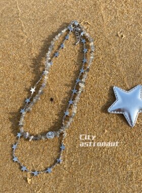 星星双层项链ins钛钢原创设计