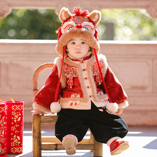 男童汉服2026新款婴儿周岁礼服宝宝唐装过年衣服儿童喜庆新年冬装