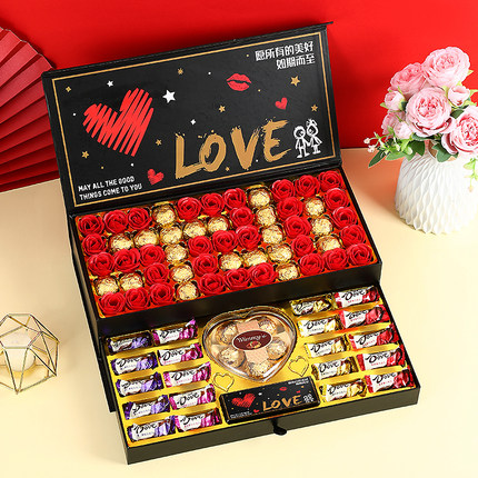 创意德芙巧克力礼盒装高档浪漫送男女生生日表白520情人节礼物
