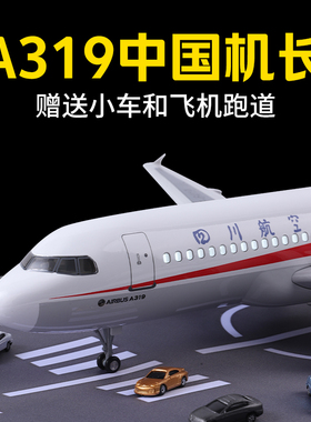 中国机长a319四川航空飞机模型客机模型A319拼装玩具带轮带灯仿真