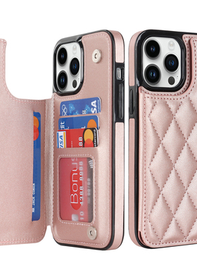 小香风适用iPhone16手机壳15proMax后盖式插卡14皮质苹果13pro钱包皮套12商务14P保护套15plus软防摔11男女7p