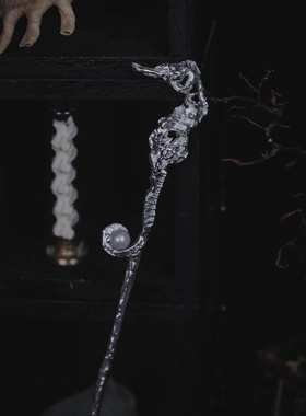 小众设计感海马纯银发簪