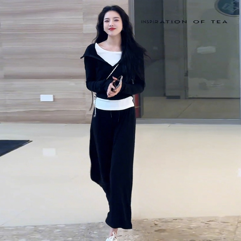 流行秋冬穿搭一整套装休闲长裙