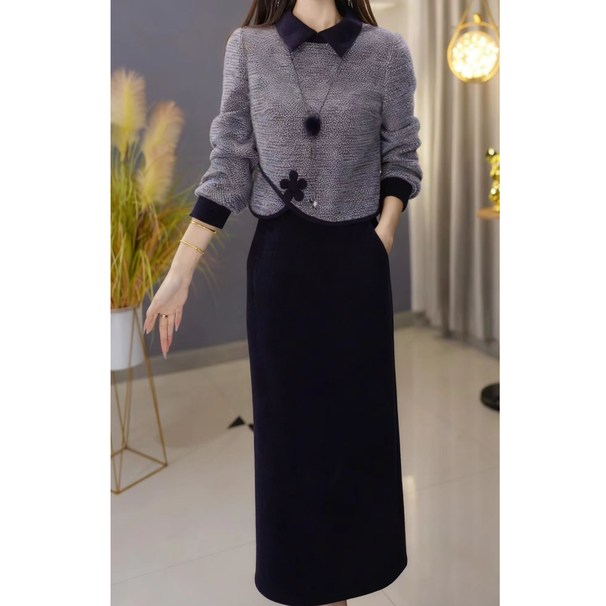 减龄洋气秋冬衬衣法式小资上衣