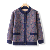 上衣老太太衣服 新款 外套女奶奶加绒保暖衫 妈妈开衫 中老年人秋冬款