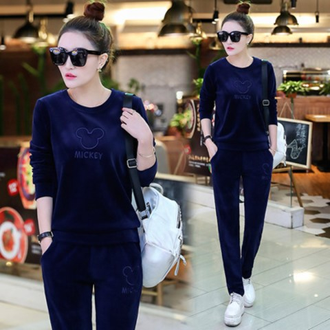 金丝绒运动套装女春秋季连帽时尚韩版新款卫衣气质休闲减龄两件套