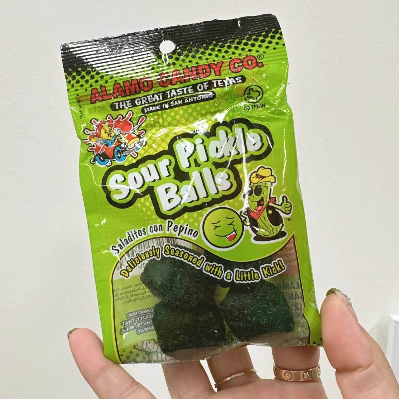 韩国直邮sour pickle balls酸黄瓜怪味糖果hot mama网红酸腌黄瓜