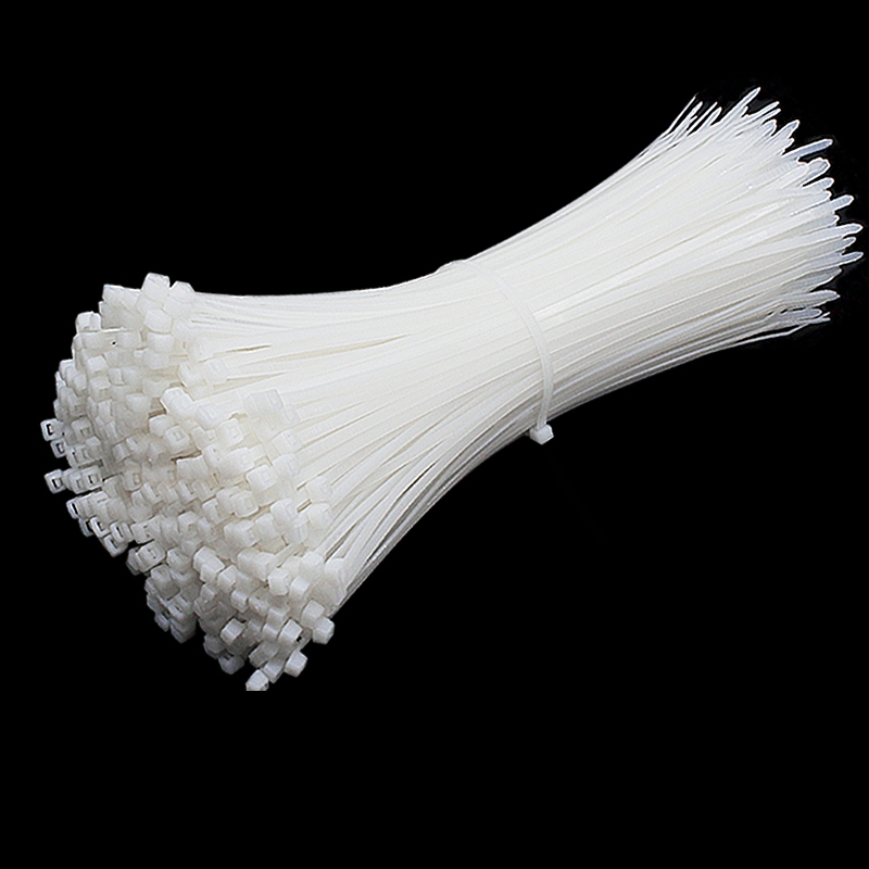 自锁式尼龙扎带塑料强力捆绑卡扣捆扎塑料平网阳台安全网绑带白色