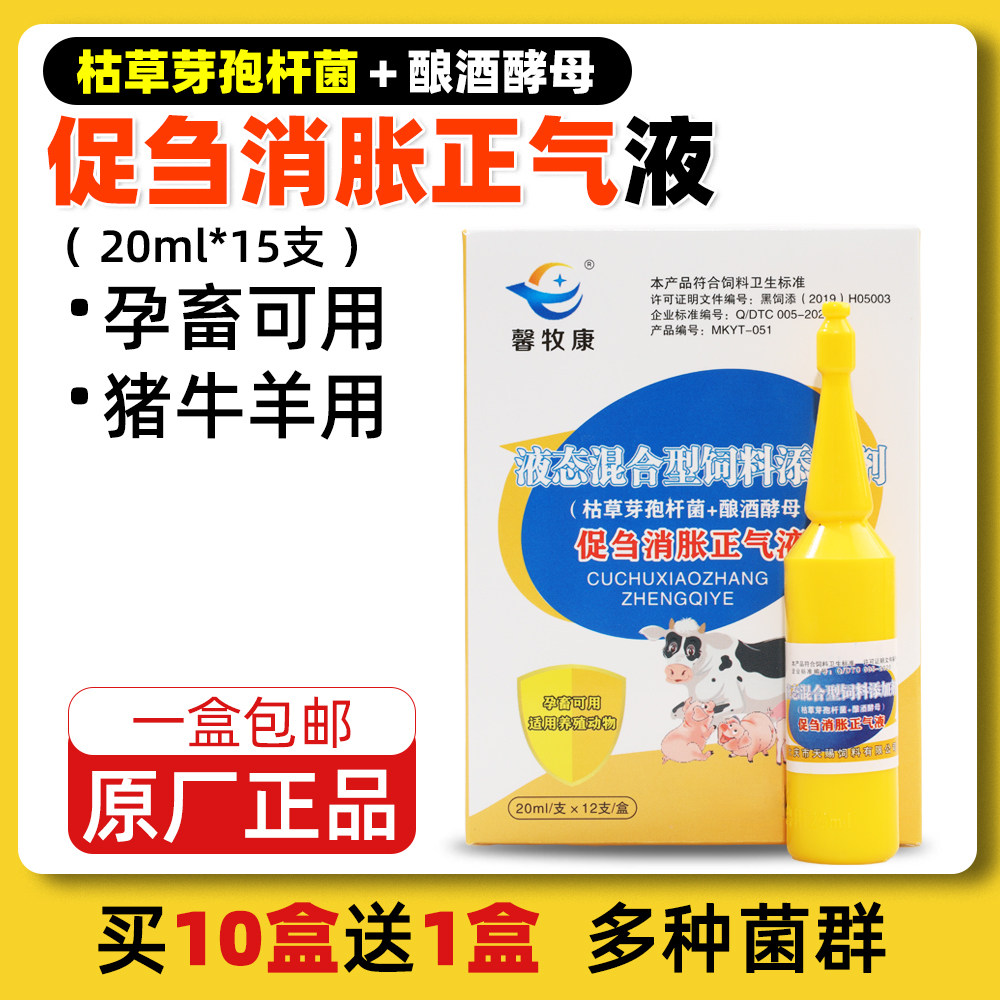 促刍消胀正气液兽用牛羊口服液反刍消气灵枯草芽孢杆菌加酿酒酵母