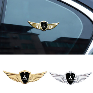 适用三菱欧蓝德劲炫ASX奕歌阿图柯L200帕杰罗汽车金属车贴改装 饰