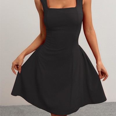 Slim backless sleeveless vest slip dress修身露背背心吊带裙