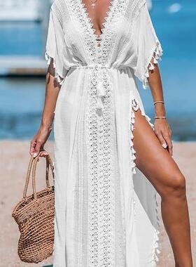 Hot selling fringed long blouse beach skirt 流苏罩衫沙滩长裙