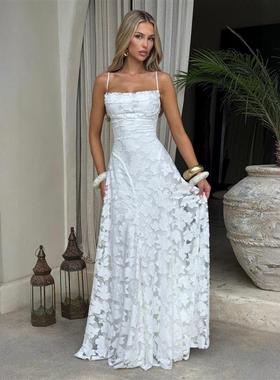 Sexy chiffon backless spaghetti strap dress 雪纺露背吊带女裙