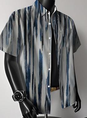 Irregular 3D printed beach loose shirt  不规则3D印花宽松衬衣