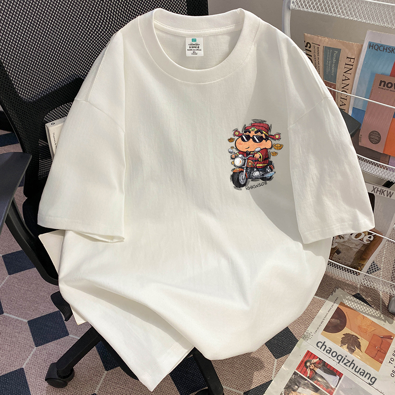 夏季新款猫咪设计感vibe重磅纯棉短袖T恤男女款宽松百搭半袖上衣