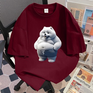 美式潮流痞帅个性卡通印花短袖vintage夏季宽松时尚百搭圆领半袖