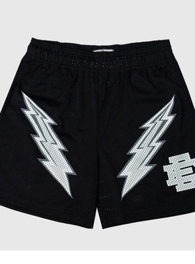EE闪电印花短裤男美式篮球街头潮牌四分运动训练透气速干沙滩裤