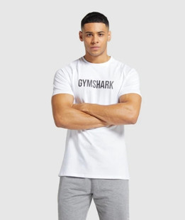 Gym鲨鱼健身短袖 潮 紧身衣棉质弹力训练Shark运动体恤夏季 T恤男士
