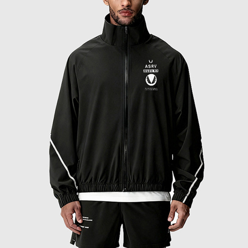 ASRV拉链卫衣男高领无帽速干学生运动外套户外骑行防风防水冲锋衣