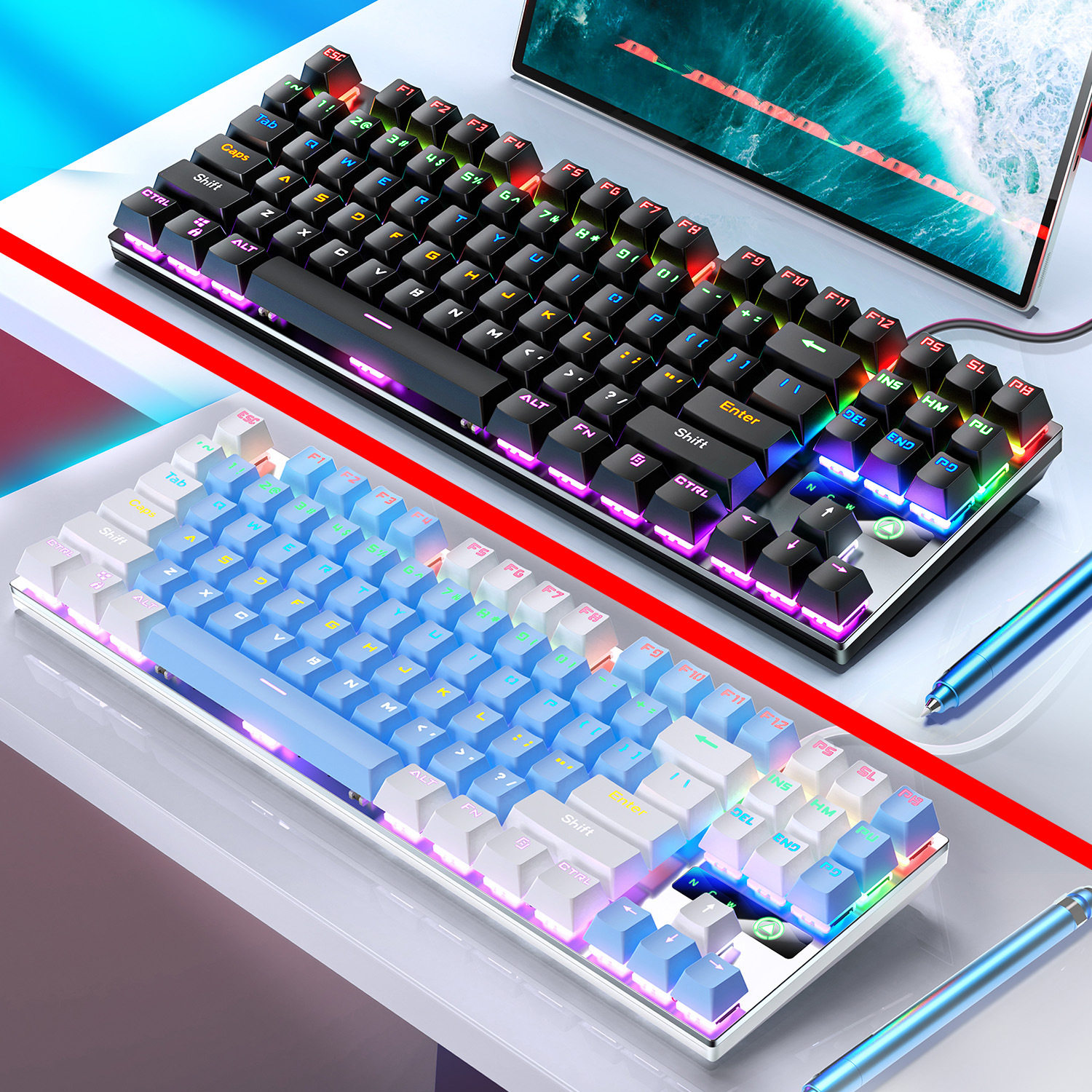 Mechanical Keyboard ZK3 Wired USB Gaming Keyboard真机械键盘