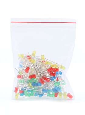 3mm 5mmLED灯泡发光二极管F3 F5红绿黄蓝白色直插灯珠元件包多种