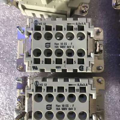 HARTING连接器09330102716十芯弹片式HAN-10-ES-F原装16A浩亭