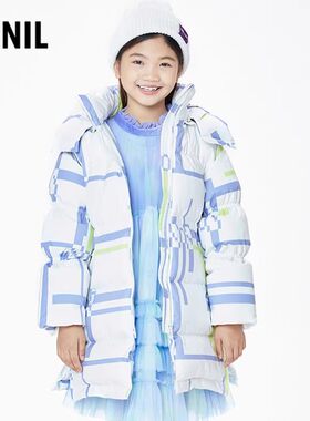 安奈儿女童冬装加厚长款羽绒服