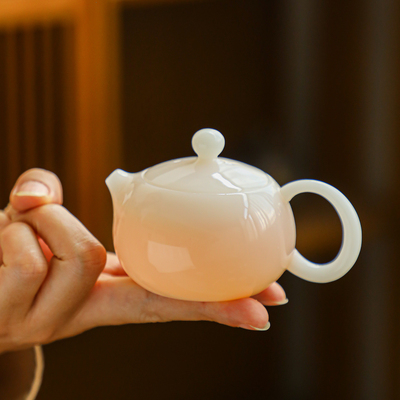 高档迷你璞玉小茶壶冰种陶瓷单壶