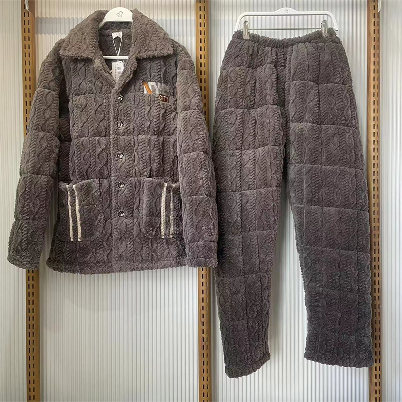 都市丽人男珊瑚绒睡衣