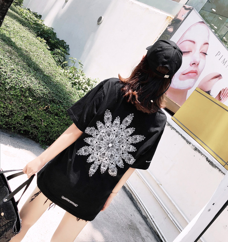 Real photo of 2021 summer dress ins super fire Street Korean fashion letter printing loose medium length T-shirt