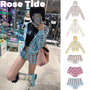 tide买手店正品 短卫衣外套短裤 Ashely 印花修身 williams套装 Rose