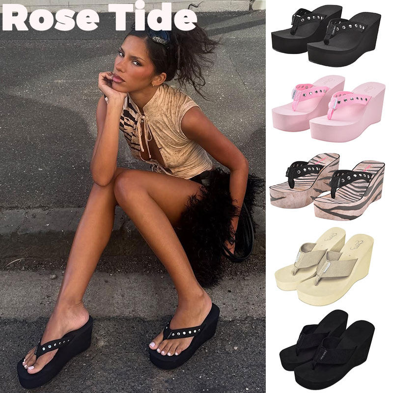 Rose Tide买手店现货正品Iamgia拖鞋柳丁厚底坡跟凉鞋夹脚人字拖