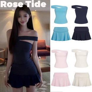 Rose Skims抹胸不对称一字肩斜肩带上衣半身裙 Tide买手店折扣正品