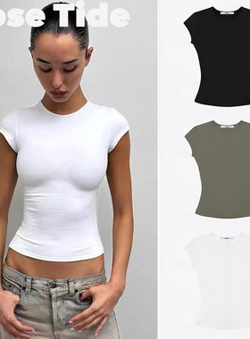 Rose tide买手店现货正品Tankair短袖25新品纯色圆领弹力修身T恤