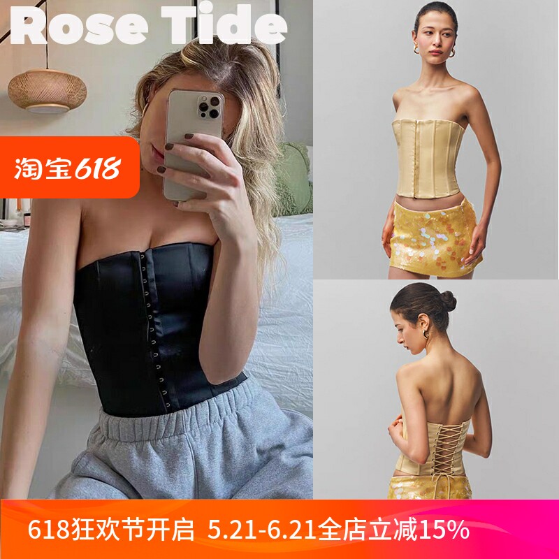 正品Guizio鱼骨抹胸绑带束腰上衣