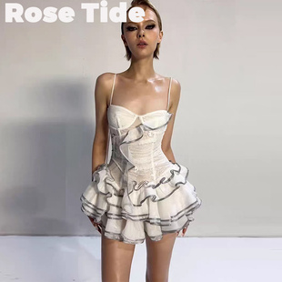 Rose Tide买手店折扣Lsoul连衣裙荷叶边蕾丝薄纱鱼骨吊带蓬蓬裙