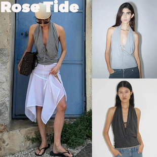 Rose Tide买手店正品Paloma wool背心挂脖系带V领镂空吊带上衣