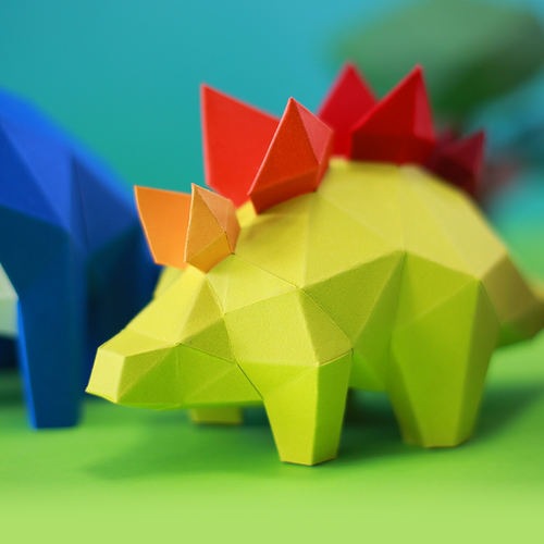 折纸模型小恐龙纸米星球diy摆件