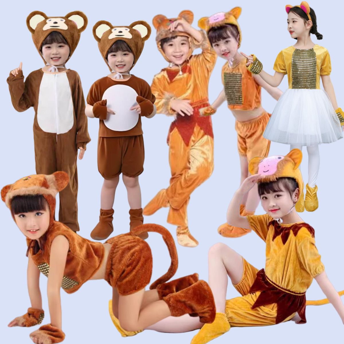 儿童小猴子表演服幼儿吃西瓜动物