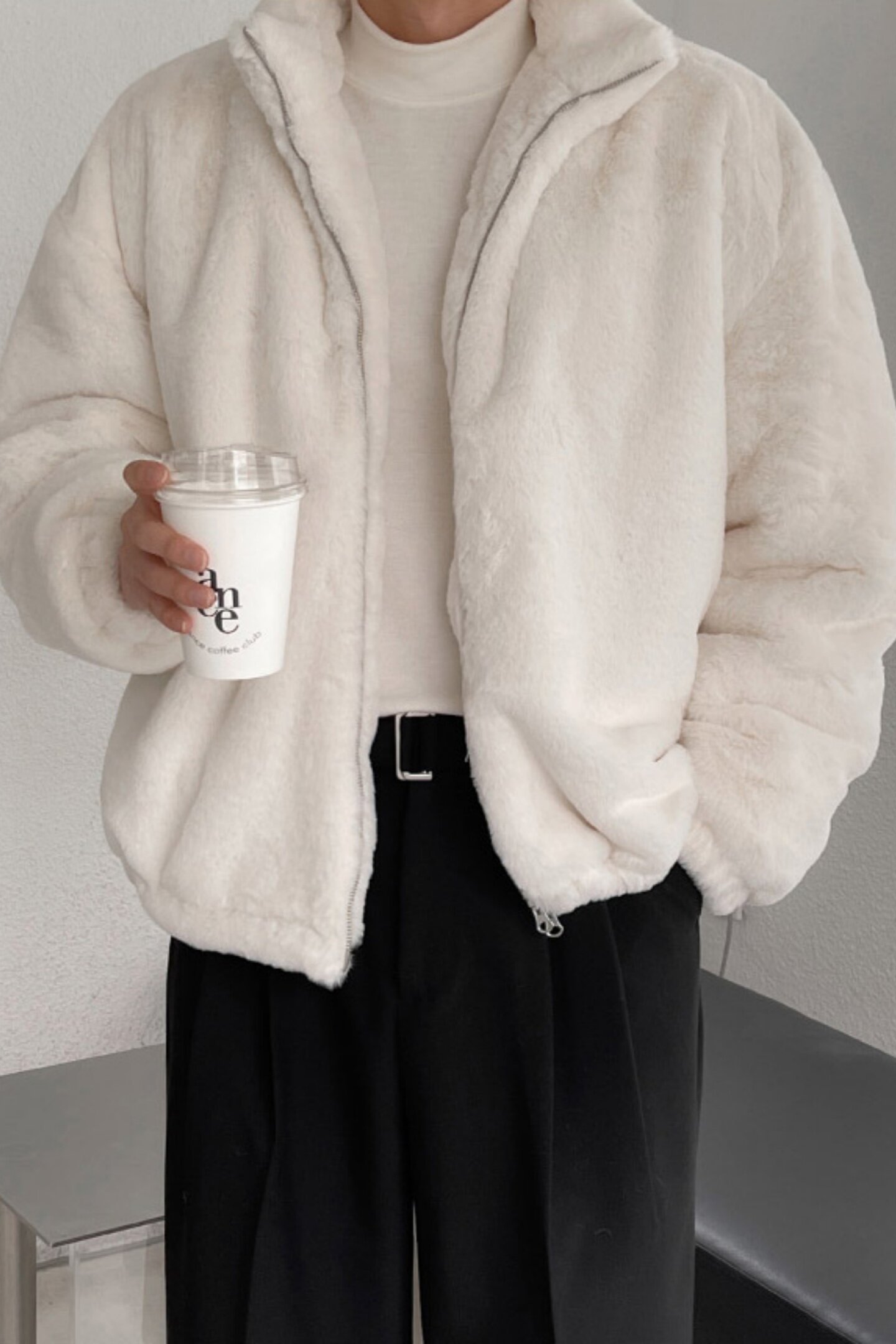 冬季高级立领宽松保暖羊羔毛夹克棉服外套男M3326-P108,男装棉衣,星座1017-1
