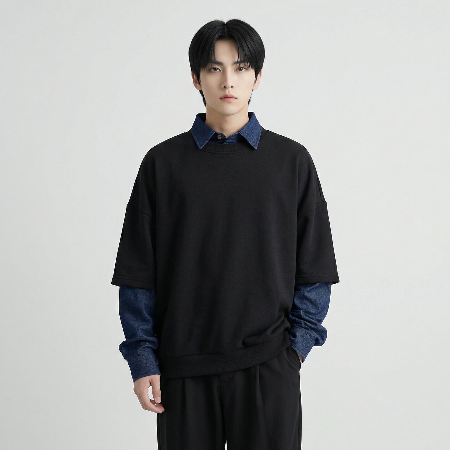 新款现货2026年新款现货堆堆领宽松长袖卫衣CR447-P68，男装卫衣，星座1017-1