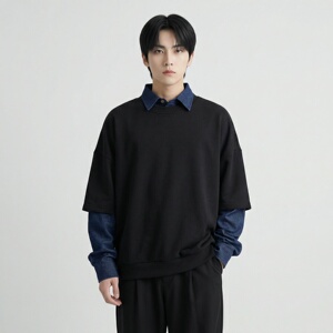 新款现货2026年新款现货堆堆领宽松长袖卫衣CR447-P68，男装卫衣，星座1017-1