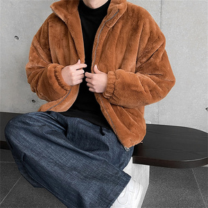 冬季高级立领宽松保暖羊羔毛夹克棉服外套男 M3326-P108图片