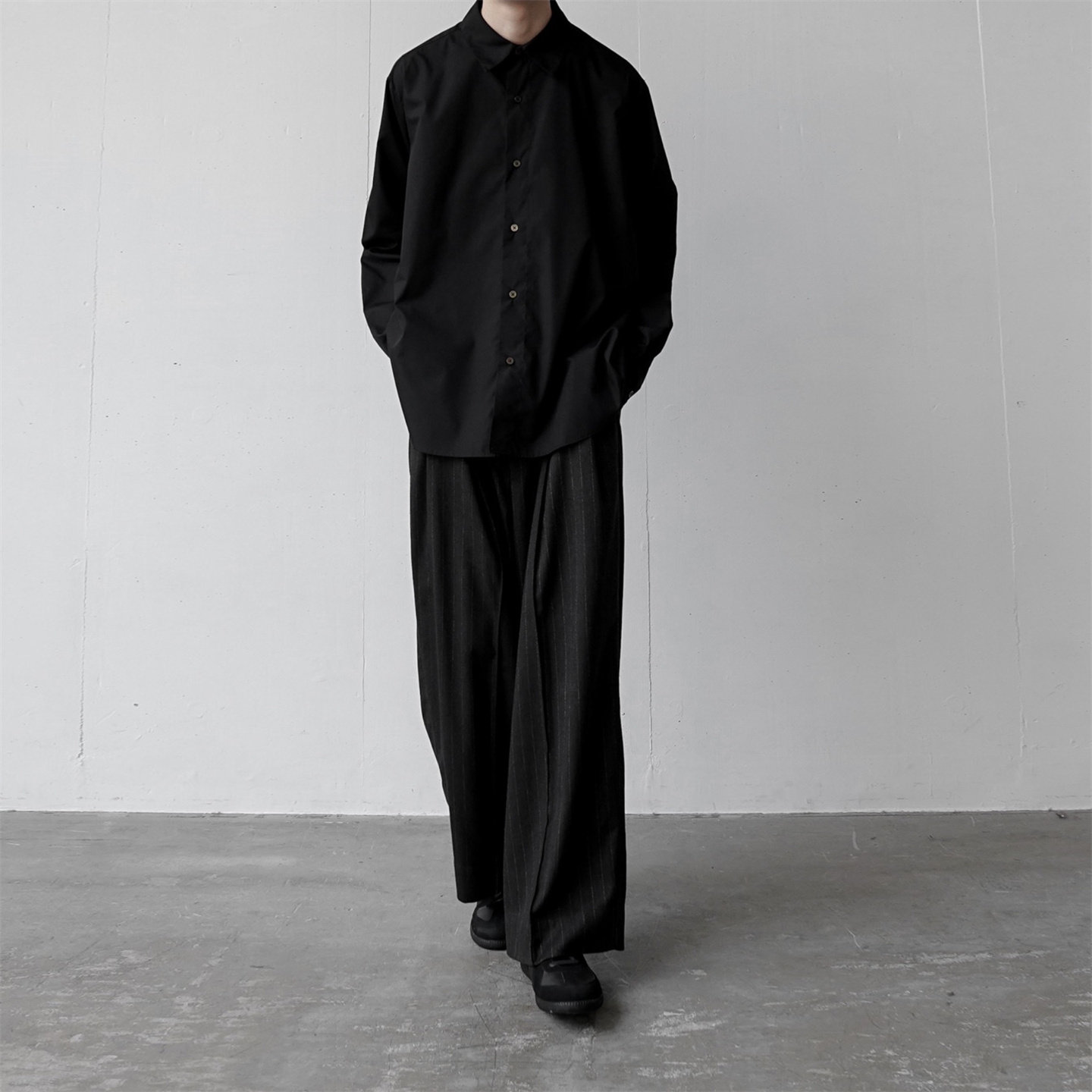 2025秋季货纯色长袖衬衫宽松衬衣潮流外套CS339-P48控68,男装衬衫,星座1017-1
