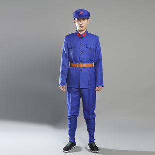 红军装抗战表演出宝蓝色年会演绎推理剧本杀2022新款包邮套装