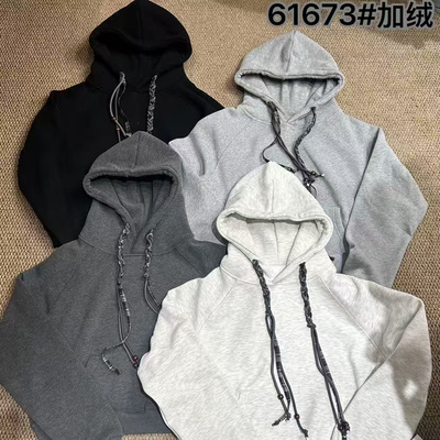 1986连帽短款卫衣025冬时尚百搭休闲宽松纯色长袖上衣61673