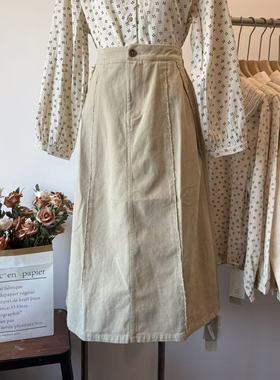 ilook半身裙2025秋冬时尚百搭休闲宽松A字裙松紧腰中长裙72322